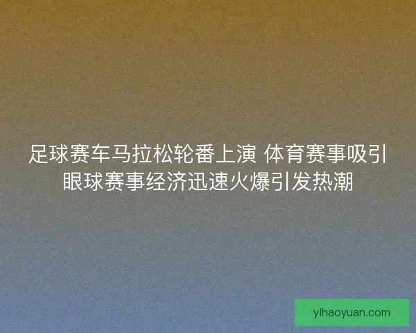 足球赛车马拉松轮番上演 体育赛事吸引眼球赛事经济迅速火爆引发热潮