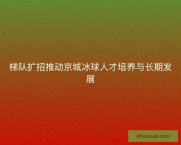 梯队扩招推动京城冰球人才培养与长期发展